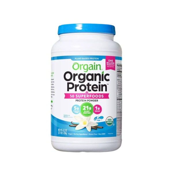 Orgain Poudre de protéines végétaliennes Bio - 21g de protéines, 1.22 kg