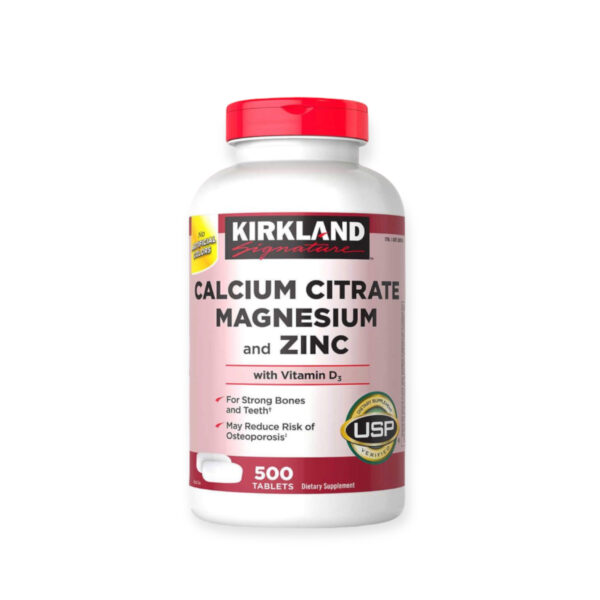 Kirkland Signature Citrate de calcium Magnésium et Zinc, 500 comprimés
