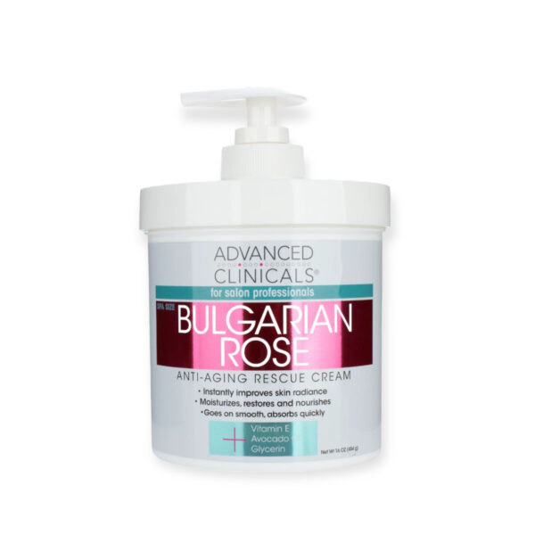 Advanced Clinicals Bulgarian Rose Anti Aging Vitamine E Hydratant, grand 454g