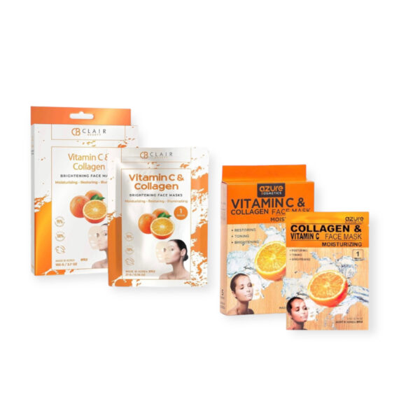 Skin 2.0 Masque facial en tissu à la vitamine C et au collagène, 21g