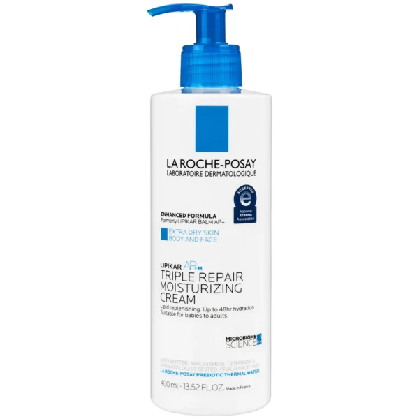Lipikar AP+M Crème Hydratante Corps Triple Réparatrice pour Peaux Sèches, 400 ml