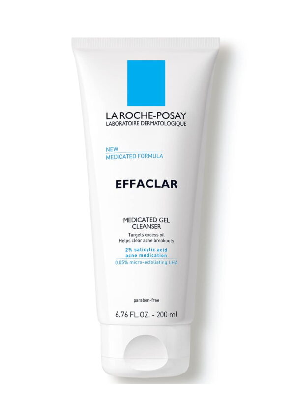 La Roche-Posay Effaclar Gel nettoyant médicamenteux pour le visage, 200 ml