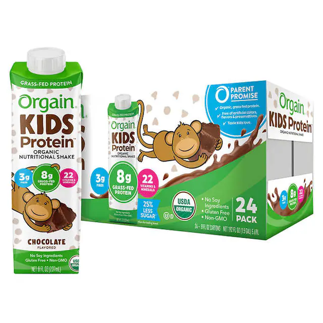 Shake nutritionnel protéiné biologique pour enfants Orgain, chocolat ...