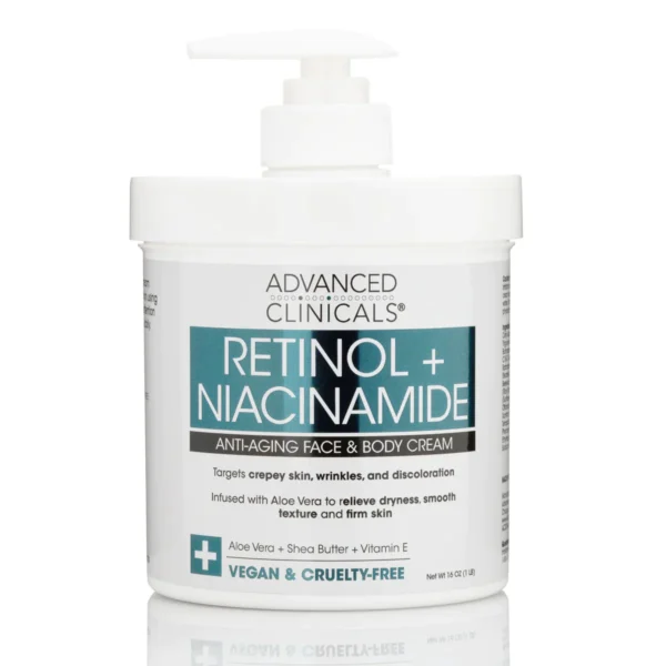 Advanced Clinicals Lotion pour le corps au rétinol, hydratant raffermissant et anti-âge, 444 ml