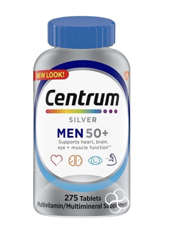 Centrum Silver Men 50+ Multivitamine, 275 comprimés