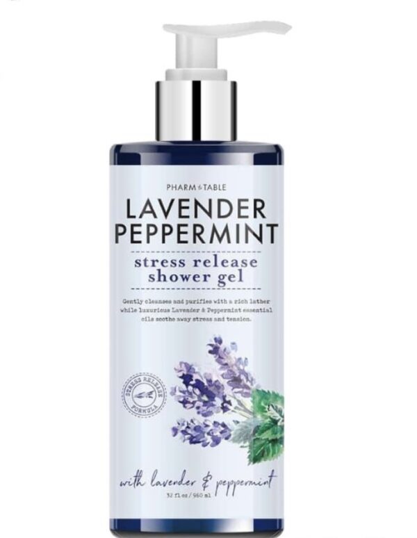 Pharm to table, Gel douche pour le corps anti-stress/lavande et menthe poivrée 960 ml