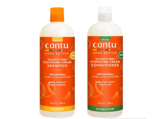 Cantu Shea Butter for Natural Hair Shampoo and Conditioner SULFATE FREE, 1Lx2