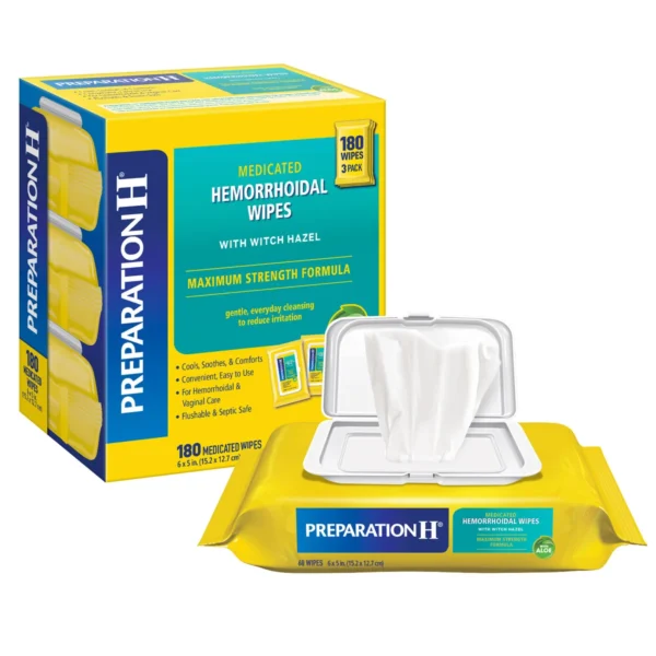 Preparation H Medicated Hemorrhoidal, 60 Wipes